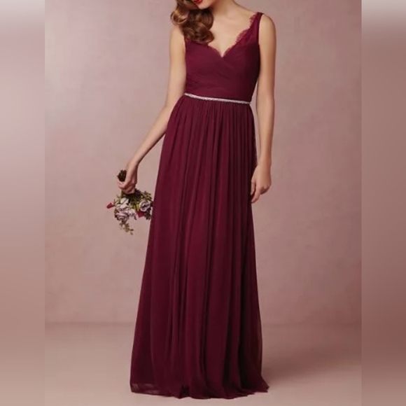 BHLDN Dresses & Skirts - BHLDN Hitherto Fleur Dress In Black Cherry, Size 8